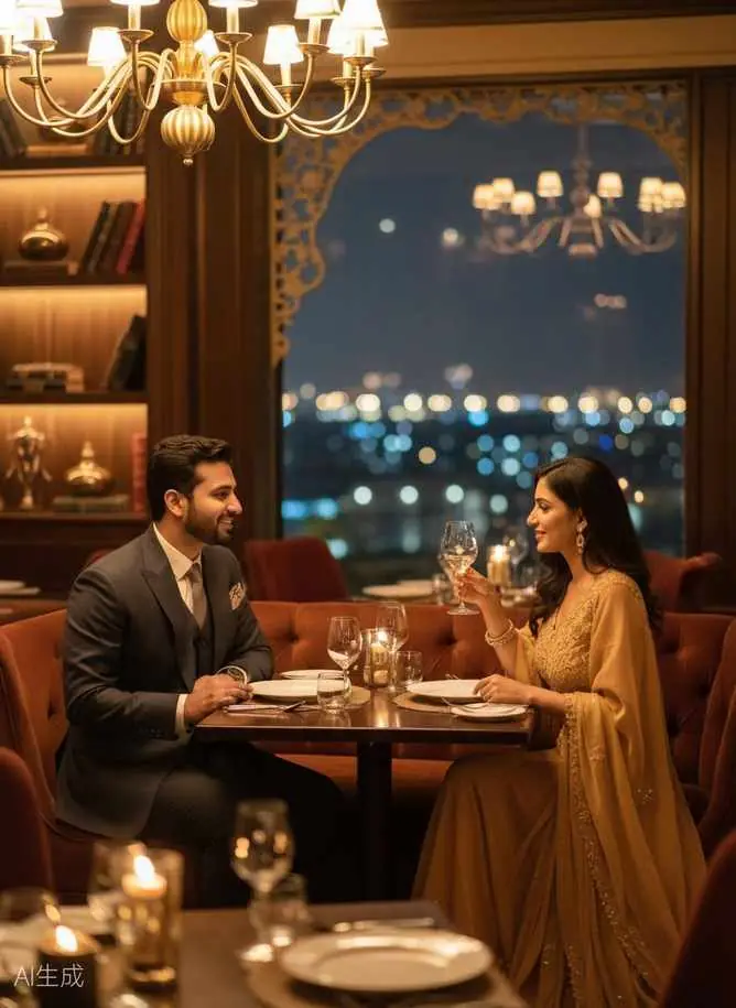 Elegant couple enjoying premium dating experience